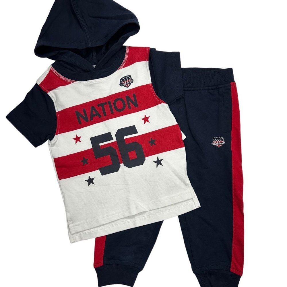 Parish Nation Striped Hooded Tee & Jogger Set (2T)